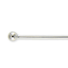Ball pin, 2" Ball Pin with 1.5mm ball (0.6mm wire, 38mm length) - Rhodium Plated Brass