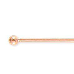 Ball pin, 2" Ball Pin with 1.5mm ball (0.6mm wire, 38mm length) - Copper Plated Brass