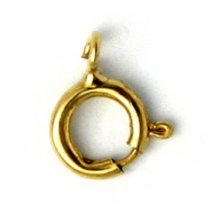 Spring Ring Clasp, 5mm Gold Filled spring ring clasp with open loop in 14kt/20