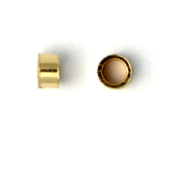Crimp Bead, 2x1mm Gold Filled smooth tube crimp bead with 1mm inside diameter in 14kt/20