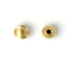 Bead, 5mm Gold Filled corrugated round bead in 14kt/20