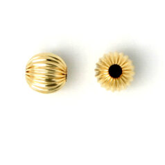 Bead, 6mm Gold Filled corrugated round bead in 14kt/20