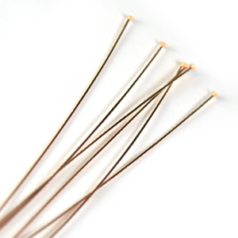 Headpin, Rose Gold Filled 1.5 inch Headpin in 26 Gauge (1mm Head diameter) in 14kt/20 Rose Gold Filled