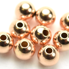 Bead, 6mm Smooth Round Beads (Hole size: 1.8mm) in 14kt/20 Rose Gold Filled