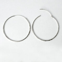 Earring Hoops, 35mm Endless Hoop with hinged closure in Sterling Silver.925