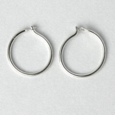 Earring Beading Hoop, 10mm Beading Hoop  with hook closure in Sterling Silver