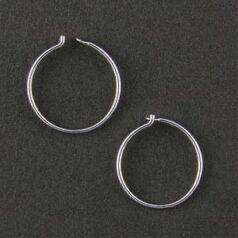 Earring Beading Hoop, 14mm Beading Hoop  with hook closure in Sterling Silver