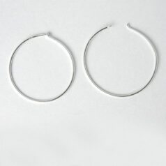 Earring Beading Hoop, 24mm Beading Hoop  with hook closure in Sterling Silver