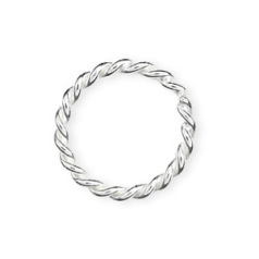 Jump Ring, 8mm Twisted Jump Ring in 1mm wire with closed loop in Sterling Silver .925