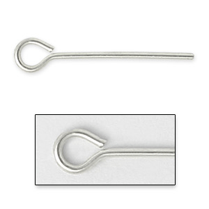 Eyepin, 0.5 inch in 22 Gauge (0.65mm wire) in Sterling Silver .925