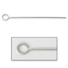Eyepin, 1 inch in 22 Gauge (0.65mm wire) in Sterling Silver .925