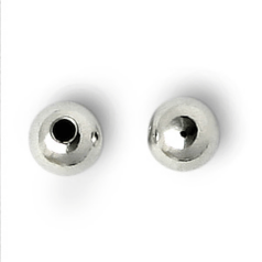Bead, 4mm Smooth Round Bead in Sterling Silver.925
