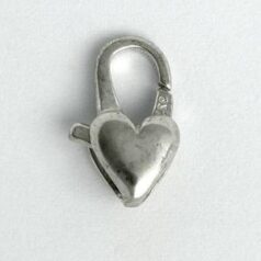 Clasp, 14x6mm Heart Clasp in Sterling Silver.925