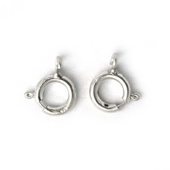 Clasp, 5mm Spring Ring Clasp with open loop in Sterling Silver.925