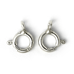 Clasp, 5.5mm Spring Ring Clasp with closed loop in Sterling Silver.925