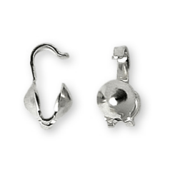 Bead Tip, Clamshell Bead Tip with 0.9 hole in Sterling Silver.925