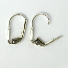 Leverback, 14mm Earwire Leveback with no loop in Sterling Silver .925