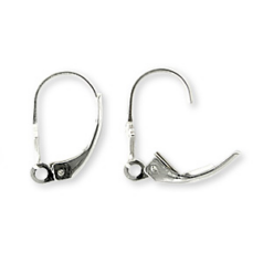 Sterling - Leverback FleurDeLis w/ Loop