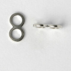 Bead, 9x5mm Connector (or spacer) bead, holesize: 2.5mm in Sterling Silver .925
