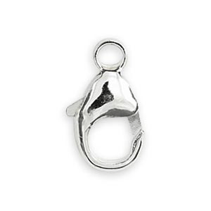 Clasp, 11mm Claw Clasp with 4mm Ring in Sterling Silver closed loop .925