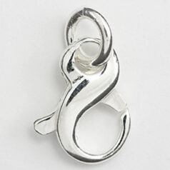 Sterling - 14mm Lobster Claw Clasp open loop "Figure 8"