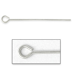 Eyepin, 1 inch in 24 Gauge (0.5mm wire) in Sterling Silver .925