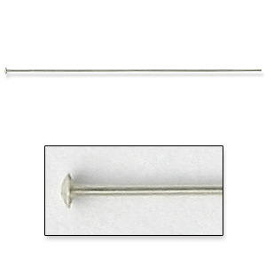 Headpin, 2 inch in 24 Gauge (0.5mm wire) in Sterling Silver .925