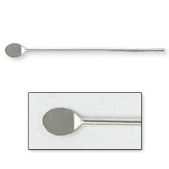 Paddle Pin, 1 inch Paddle pin Headpin in 22 gauge (0.65mm wire) with flat end in Sterling Silver .925