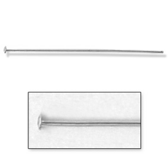 Headpin, 1 inch in 26 Gauge (0.4mm wire) in Sterling Silver .925