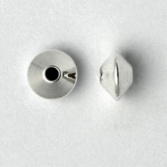 Bead, 3.5x5.9mm Rombo Bead with 1mm hole in Sterling Silver .925