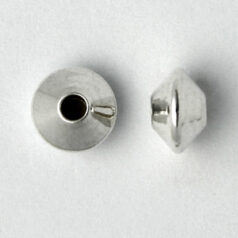 Bead, 4.5x7mm Rombo Bead with 1mm hole in Sterling Silver .925
