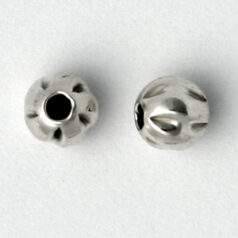Bead, 5mm Corrugated Round Bead seamless in Sterling Silver .925