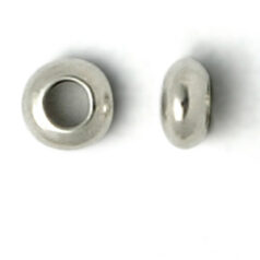 Bead, 1x3mm Smooth Rondelle Bead with 1mm hole in Sterling Silver .925