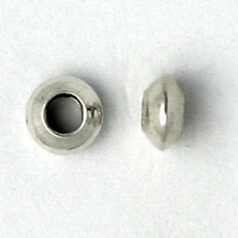 Bead, 2x3.5mm Smooth Rondelle Bead with 1mm hole in Sterling Silver .925