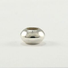 Bead, 2.5x4mm Smooth Rondelle Bead with 1mm hole in Sterling Silver .925