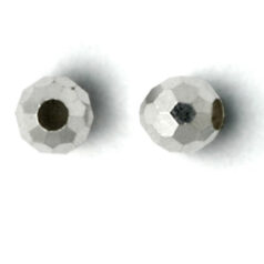 Bead, 5mm Round Mirror Bead in Sterling Silver .925