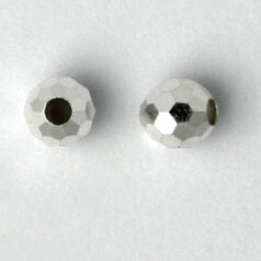 Bead, 6mm Round Mirror Bead in Sterling Silver .925