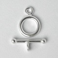 Toggle Clasp, 12mm Round Smooth Toggle Clasp with bar length 19mm in Sterling Silver.925