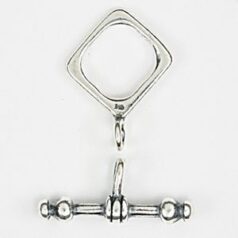 Toggle Clasp, 13mm Diamond Shape Toggle Clasp with fancy bar length 20mm in Antique Silver.925