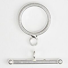 Toggle Clasp, 14mm Round Toggle Clasp with bar length 22mm in smooth plain finish in Sterling Silver.925