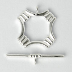 Toggle Clasp, 21mm Round Toggle Clasp with bar length 26mm in Sterling Silver .925