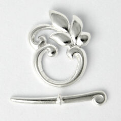 Toggle Clasp, 20mm Toggle Clasp with bar length 27mm in Fancy Design in Sterling Silver .925