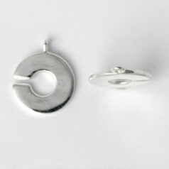 Toggle Clasp, 16mm Round Toggle Clasp on both sides in a C-Lock Design in Sterling Silver .925