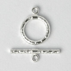 Toggle Clasp, 11mm Round Toggle Clasp with bar lenth 18mm in Twisted Design in Sterling Silver .925