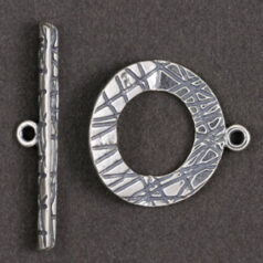 Toggle Clasp, JBB, 20mm Pattern Toggle Clasp in Sterling Silver .925