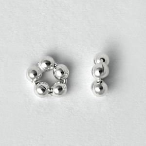 Heishi Spacer Bead, 3mm Round Spacer bead with daisy design in Sterling Silver .925