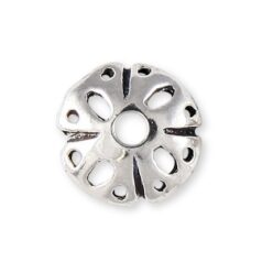 Bead Cap, 8mm Bead Cap with cut out flower design in Sterling Silver .925