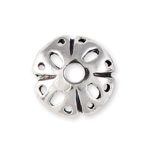 Bead Cap, 8mm Bead Cap with cut out flower design in Sterling Silver .925