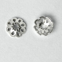 Bead Cap, 8mm Bead Cap with cut out flower design in Sterling Silver .925