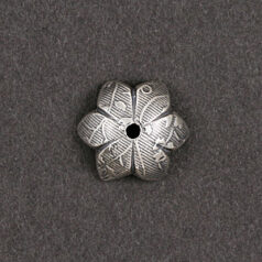 Bead Cap, 10mm Round Bead Cap with intricate pattern on each leaf in Sterling Silver .925
